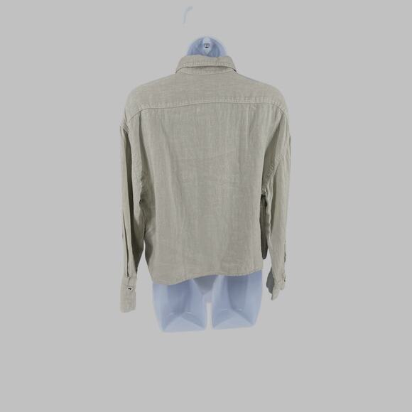 Zara Women’s Linen Top in Light Grey size S NWT Resort Wear Vacation Beachy - Picture 3 of 9